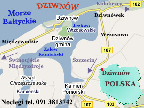 Dziwn�w - mapa - po�o�enie Dziwnowa