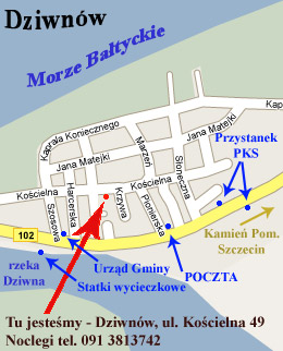 Tu jeste�my - Dziwn�w, ulica Ko�cielna 49